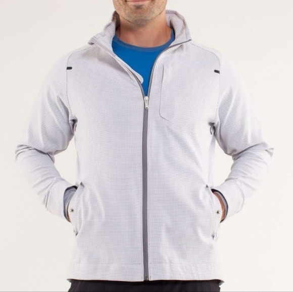 Lululemon Sprint Jacket II Houndstooth Swift White Silver Slate Size L - Picture 16 of 16
